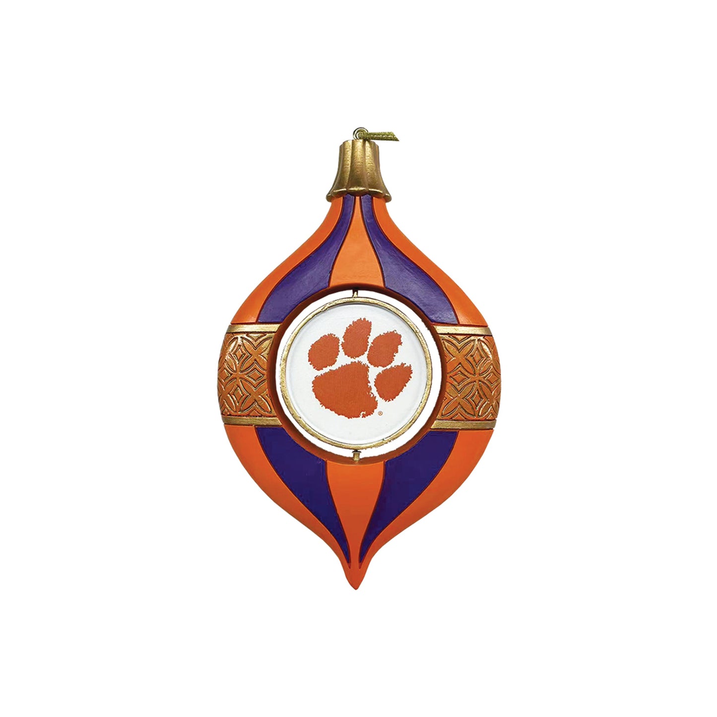 Clemson Tigers Two-Piece 5.5" Spinning Bulb Ornament Set