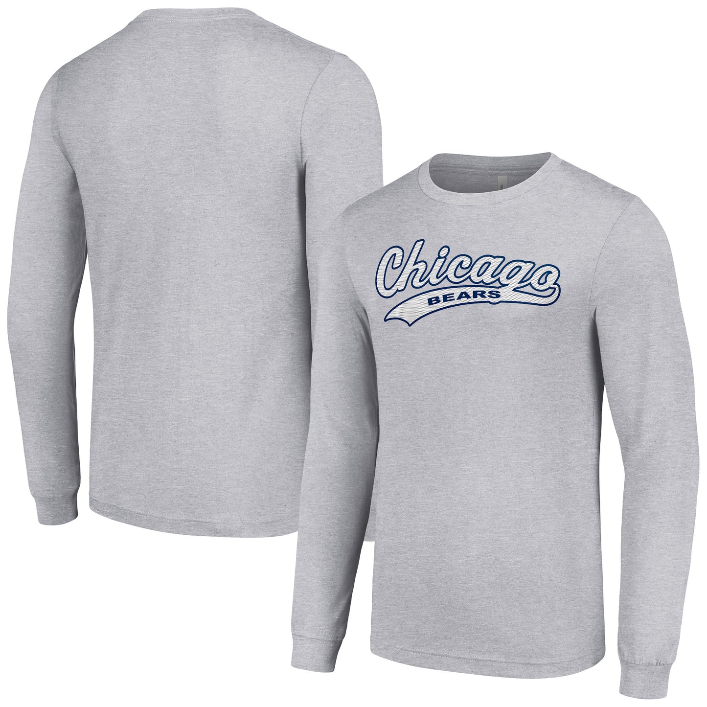 Men's Starter Heather Gray Chicago Bears Tailsweep Long Sleeve T-Shirt