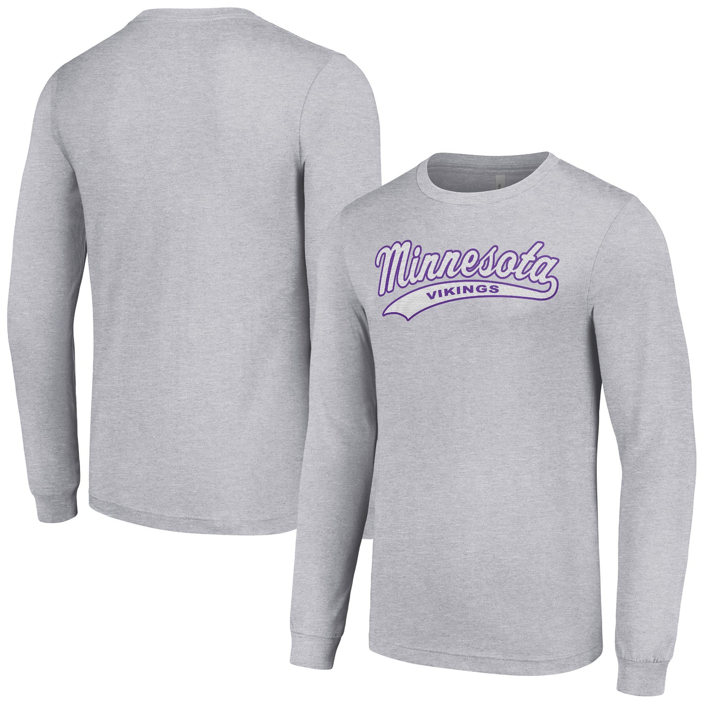 Men's Starter Heather Gray Minnesota Vikings Tailsweep Long Sleeve T-Shirt