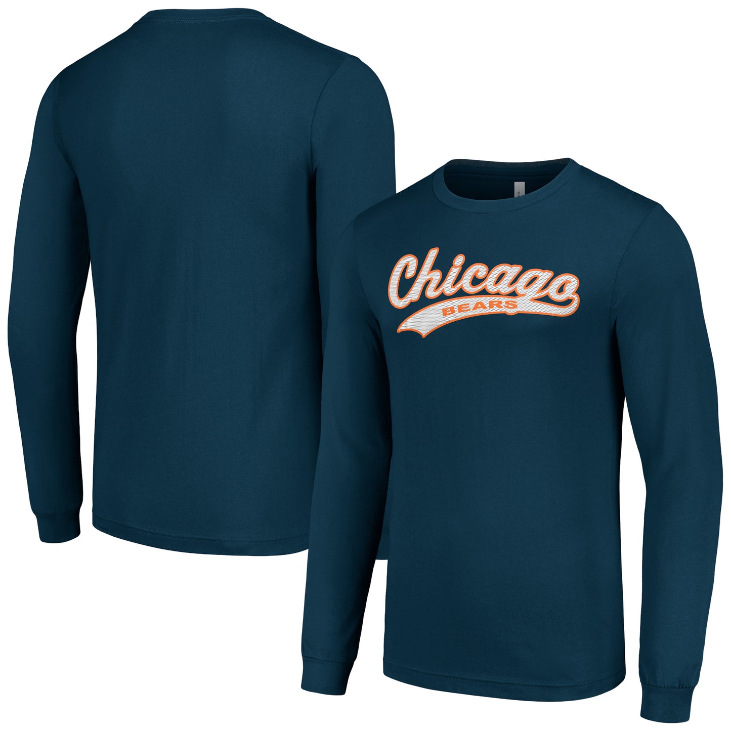 Men's Starter Navy Chicago Bears Tailsweep Long Sleeve T-Shirt