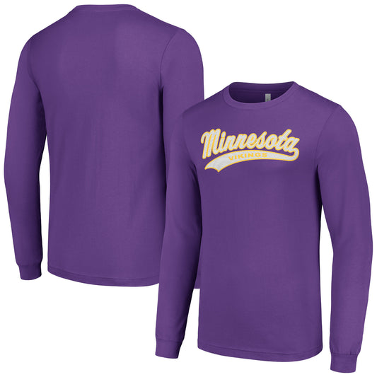 Men's Starter Purple Minnesota Vikings Tailsweep Long Sleeve T-Shirt