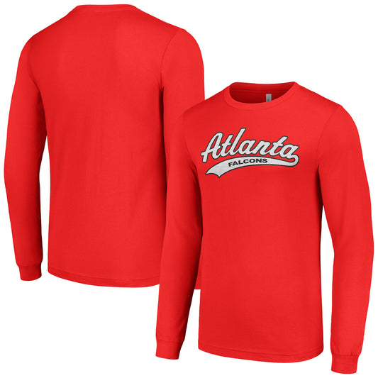 Men's Starter Red Atlanta Falcons Tailsweep Long Sleeve T-Shirt