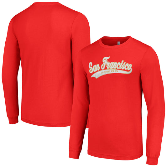 Men's Starter Scarlet San Francisco 49ers Tailsweep Long Sleeve T-Shirt