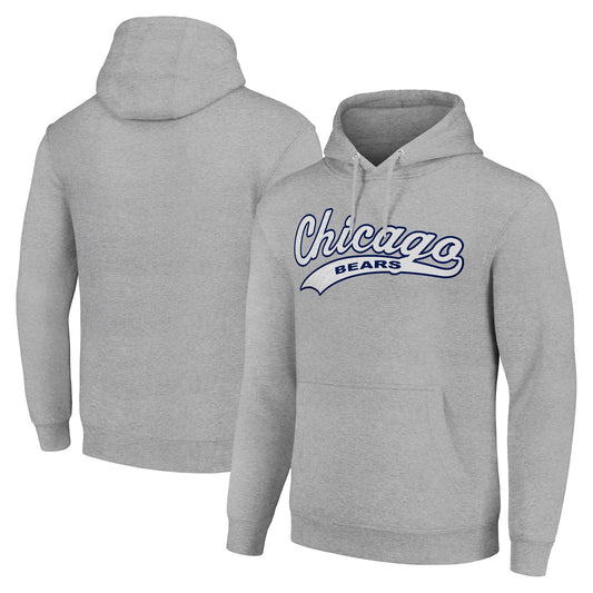 Unisex Starter Heather Gray Chicago Bears Tailsweep Pullover Hoodie