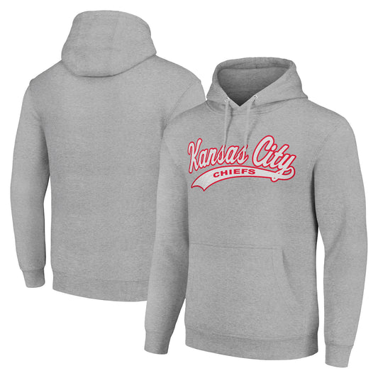 Unisex Starter Heather Gray Kansas City Chiefs Tailsweep Pullover Hoodie