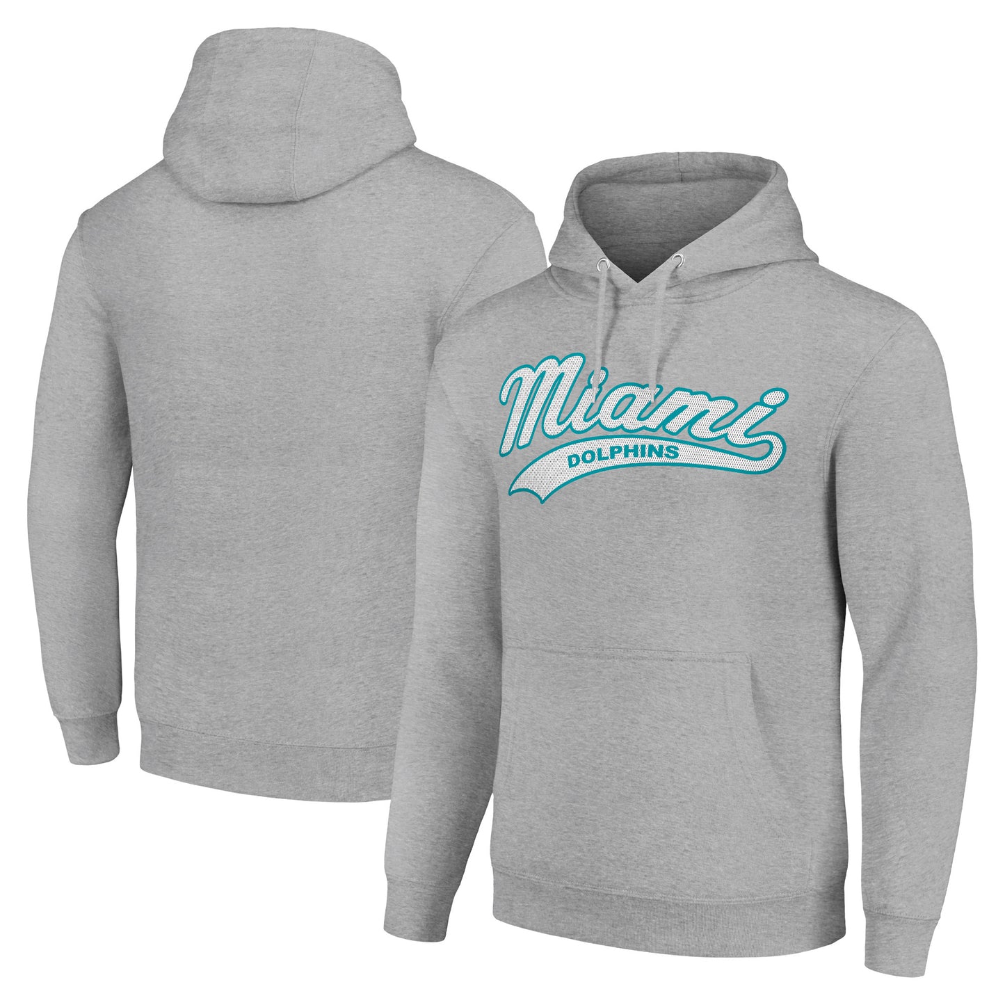 Unisex Starter Heather Gray Miami Dolphins Tailsweep Pullover Hoodie