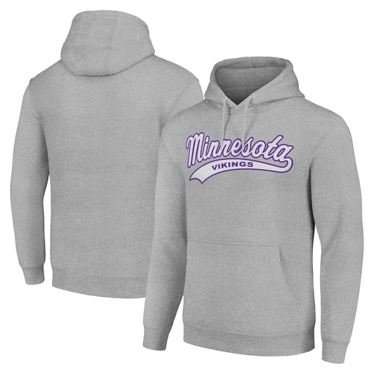 Unisex Starter Heather Gray Minnesota Vikings Tailsweep Pullover Hoodie