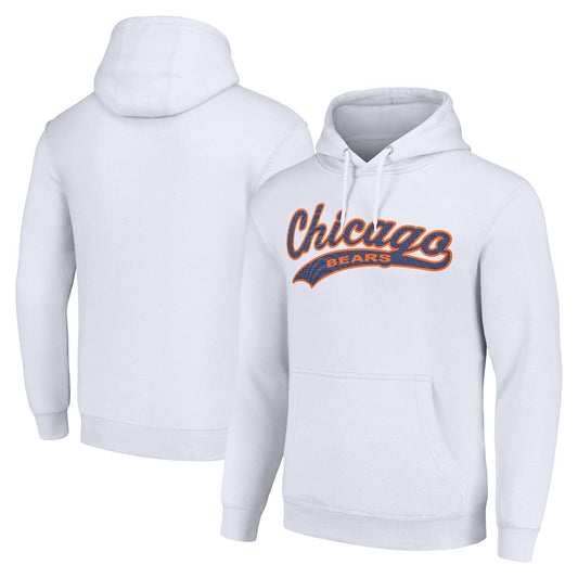 Unisex Starter White Chicago Bears Tailsweep Pullover Hoodie