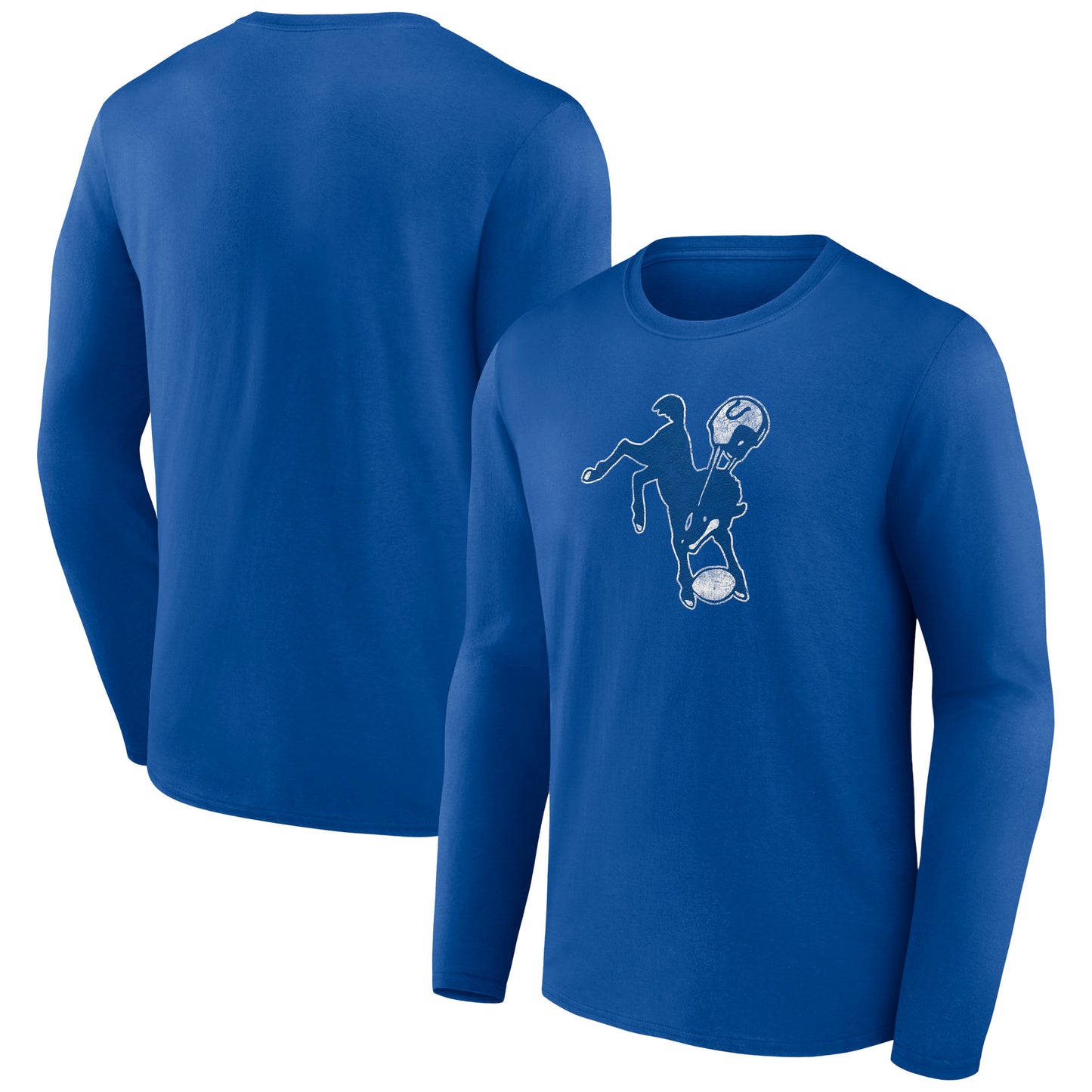 Men's  Royal Indianapolis Colts Throwback Long Sleeve T-Shirt