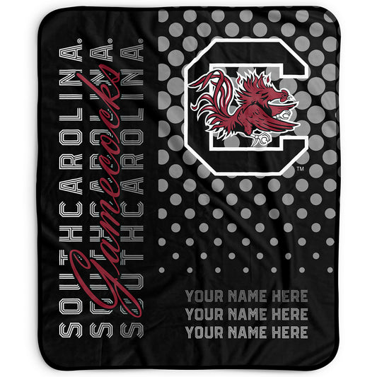 Pegasus South Carolina Gamecocks 50" x 60" Dots Personalized Fleece Blanket