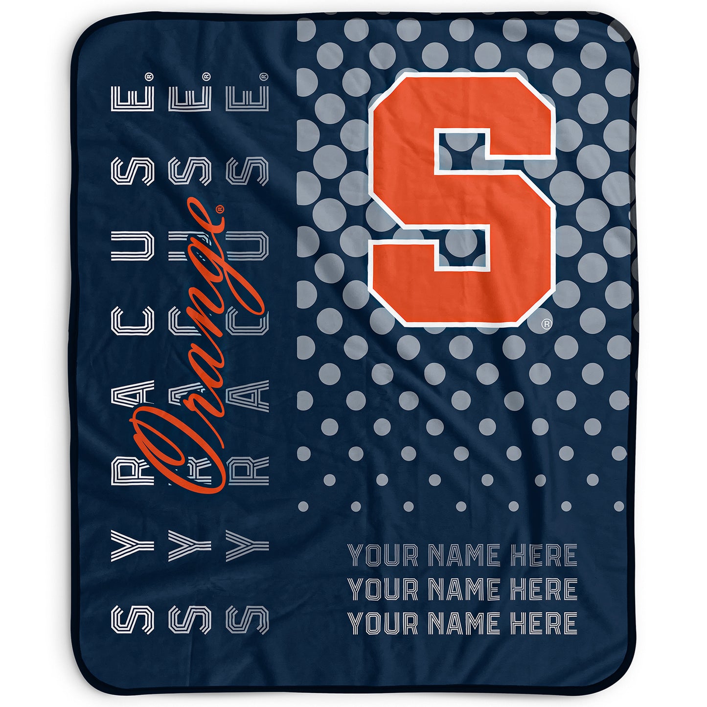 Pegasus Syracuse Orange 50" x 60" Dots Personalized Fleece Blanket