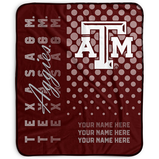Pegasus Texas A&M Aggies 50" x 60" Dots Personalized Fleece Blanket