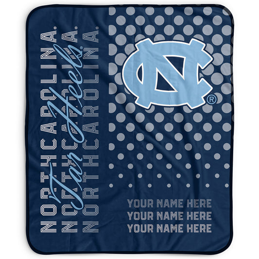 Pegasus North Carolina Tar Heels 50" x 60" Dots Personalized Fleece Blanket