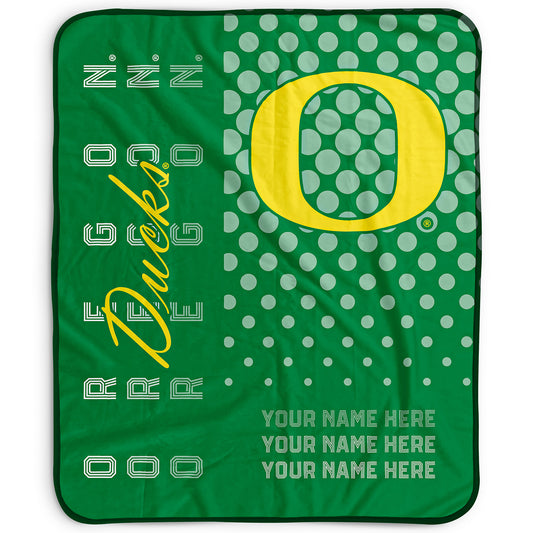 Pegasus Oregon Ducks 50" x 60" Dots Personalized Fleece Blanket