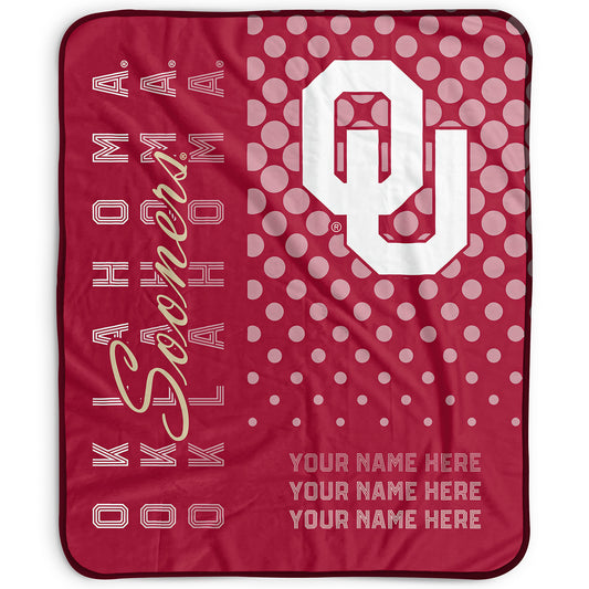 Pegasus Oklahoma Sooners 50" x 60" Dots Personalized Fleece Blanket