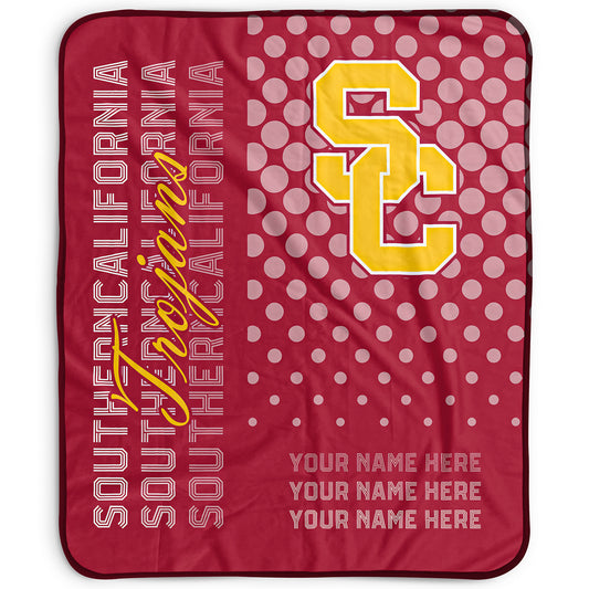 Pegasus USC Trojans 50" x 60" Dots Personalized Fleece Blanket