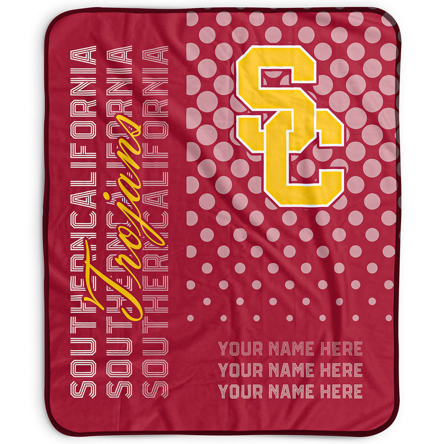 Pegasus USC Trojans 50" x 60" Dots Personalized Fleece Blanket