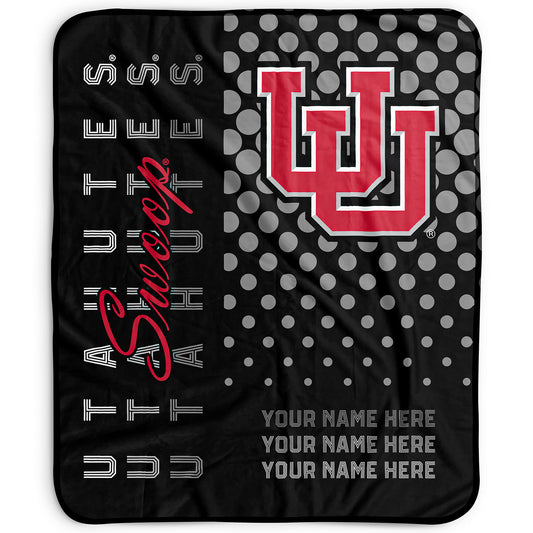 Pegasus Utah Utes 50" x 60" Dots Personalized Fleece Blanket