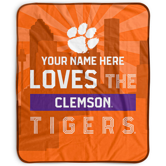 Pegasus Clemson Tigers 50" x 60" City Skyline Personalized Fleece Blanket