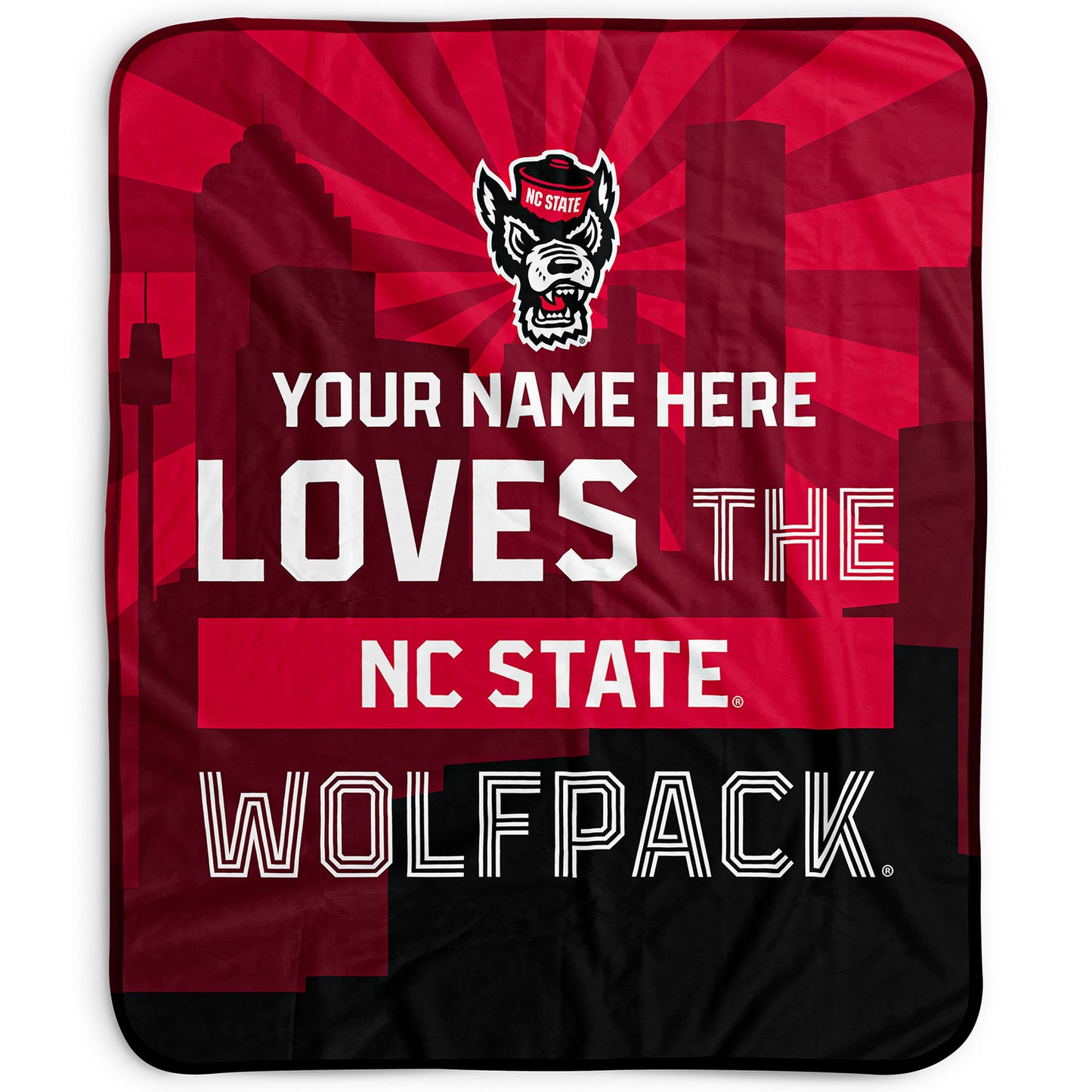 Pegasus NC State Wolfpack 50" x 60" City Skyline Personalized Fleece Blanket