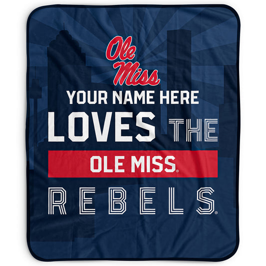 Pegasus Ole Miss Rebels 50" x 60" City Skyline Personalized Fleece Blanket