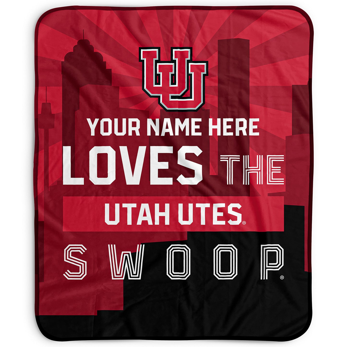 Pegasus Utah Utes 50" x 60" City Skyline Personalized Fleece Blanket