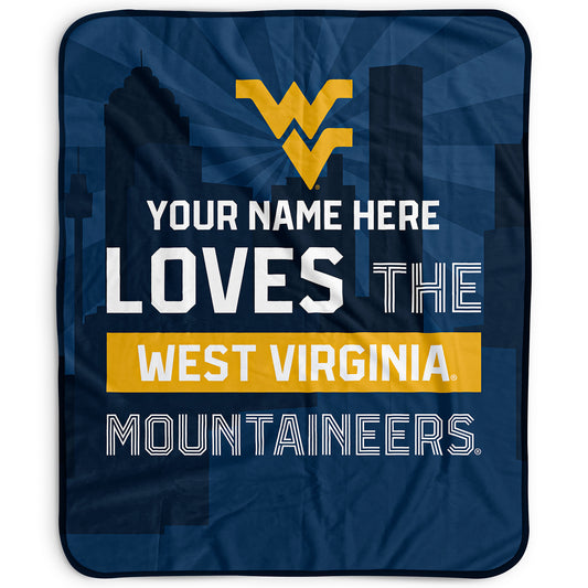 Pegasus West Virginia Mountaineers 50" x 60" City Skyline Personalized Fleece Blanket