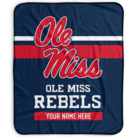 Pegasus Ole Miss Rebels 50" x 60" Stripes Personalized Fleece Blanket