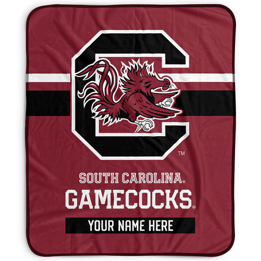 Pegasus South Carolina Gamecocks 50" x 60" Stripes Personalized Fleece Blanket