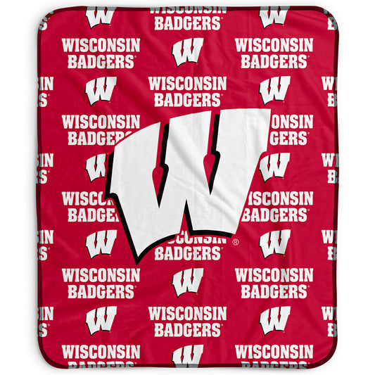 Pegasus Wisconsin Badgers 50" x 60" Repeat Wordmark Fleece Blanket