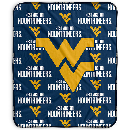 Pegasus West Virginia Mountaineers 50" x 60" Repeat Wordmark Fleece Blanket