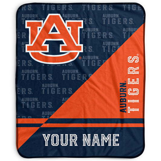 Pegasus Auburn Tigers 50" x 60" Split Wordmark Personalized Fleece Blanket