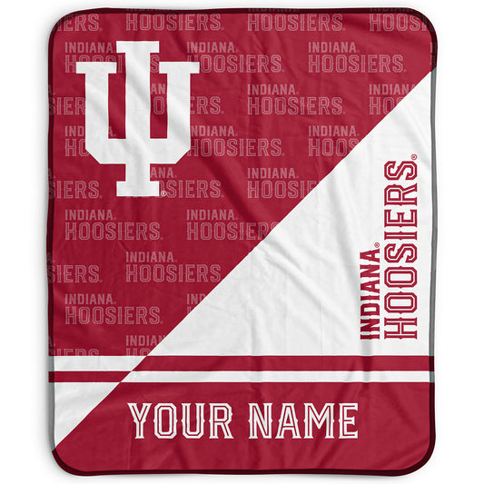 Pegasus Indiana Hoosiers 50" x 60" Split Wordmark Personalized Fleece Blanket