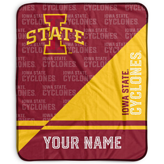 Pegasus Iowa State Cyclones 50" x 60" Split Wordmark Personalized Fleece Blanket