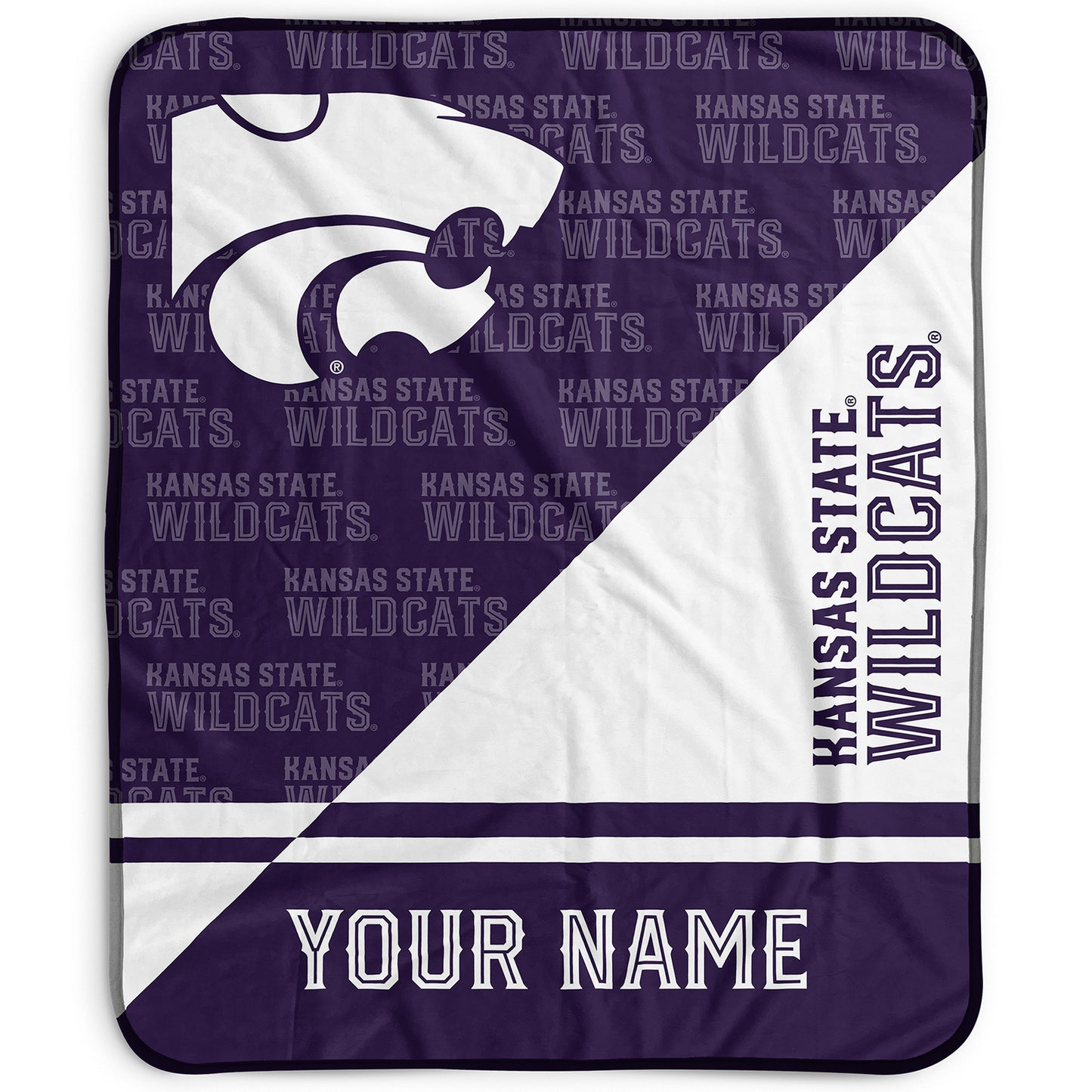Pegasus Kansas State Wildcats 50" x 60" Split Wordmark Personalized Fleece Blanket