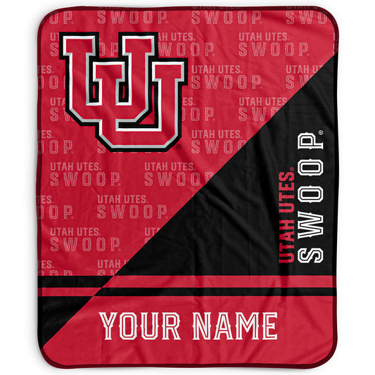 Pegasus Utah Utes 50" x 60" Split Wordmark Personalized Fleece Blanket