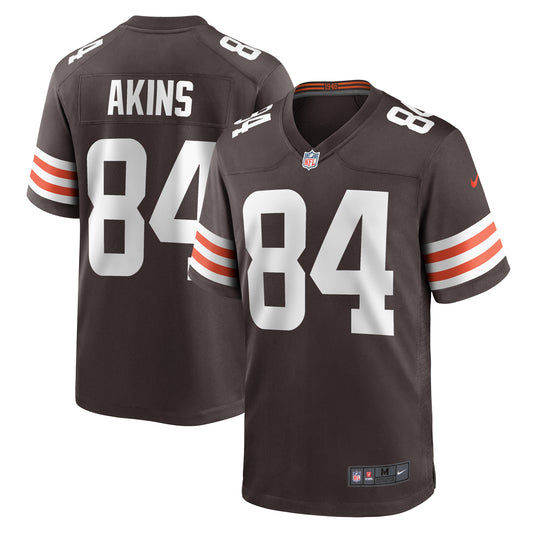 Men's Nike Jordan Akins  Brown Cleveland Browns Team Game Jersey