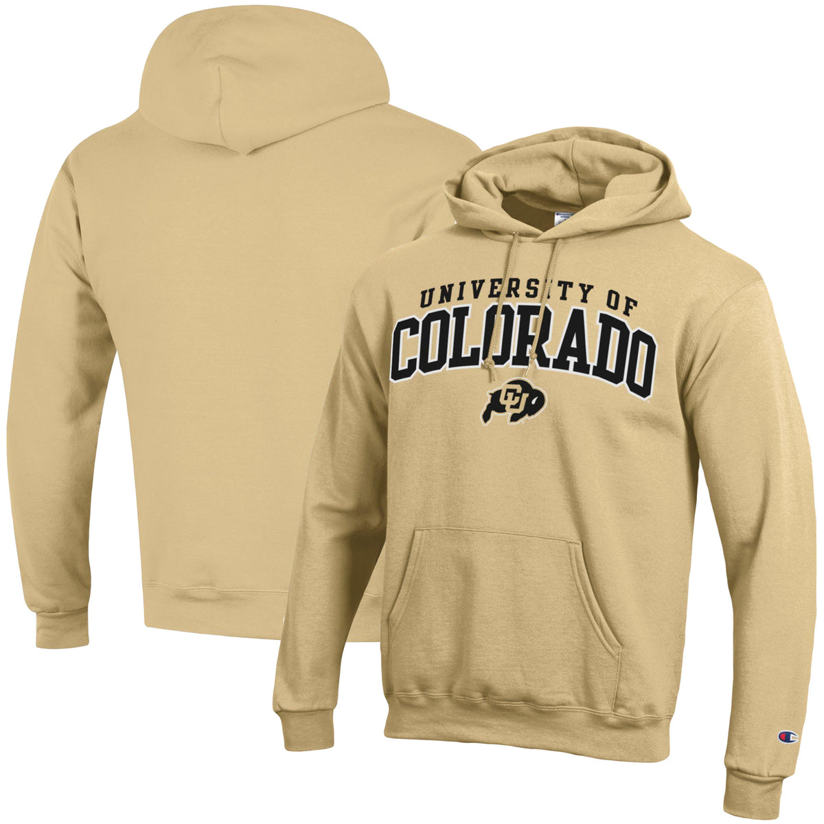 Men's Champion  Gold Colorado Buffaloes Property of Powerblend Pullover Hoodie