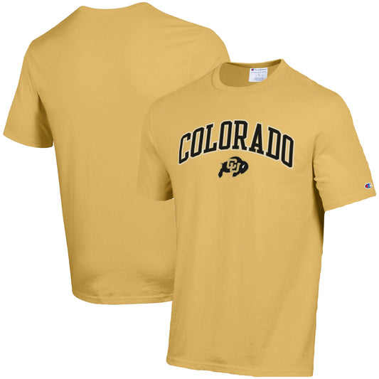 Men's Champion Gold Colorado Buffaloes Skinny Arch Vintage Wash T-Shirt