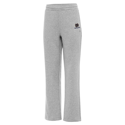 Women's Antigua Heather Gray Notre Dame Fighting Irish Victory Sweatpants