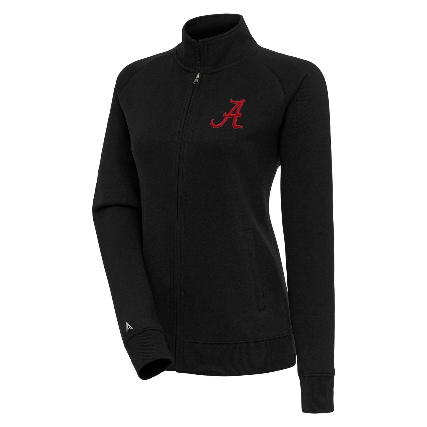 Women's Antigua Black Alabama Crimson Tide Victory Full-Zip Jacket