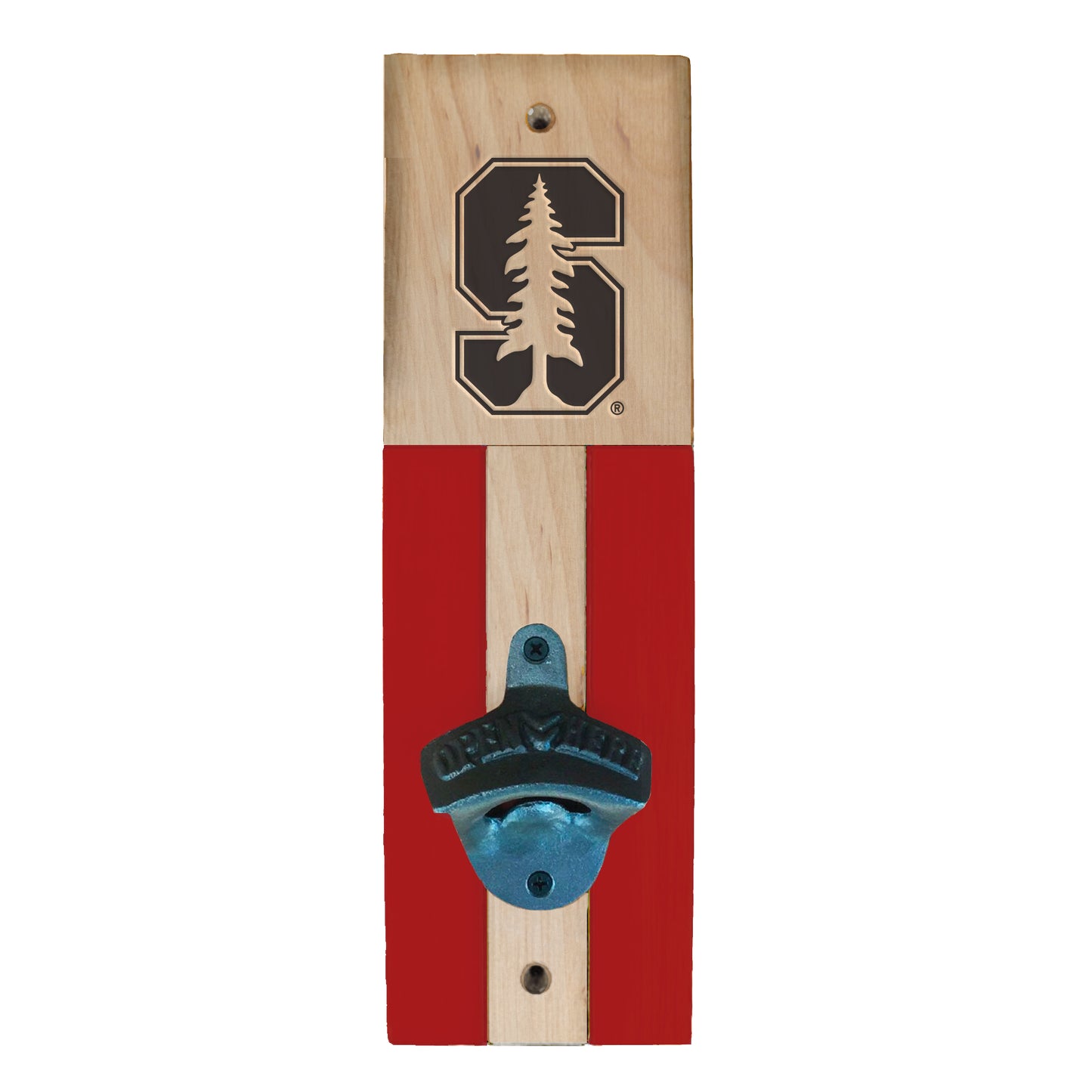 Stanford Cardinal 3.5" x 11.5" Wall Mounted Bottle Opener
