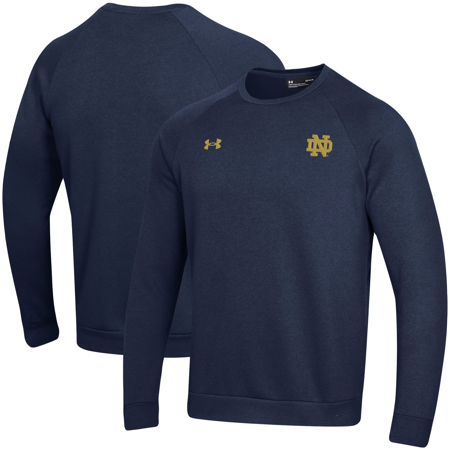 Men's Under Armour  Navy Notre Dame Fighting Irish Coaches Rival Raglan Pullover Sweatshirt