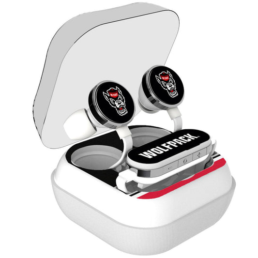 Keyscaper White NC State Wolfpack Wireless Earbuds