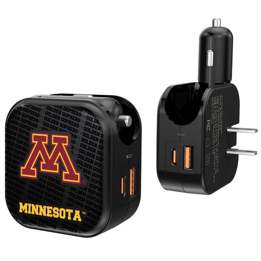 Keyscaper Black Minnesota Golden Gophers Two-In-One USB A/C Charger