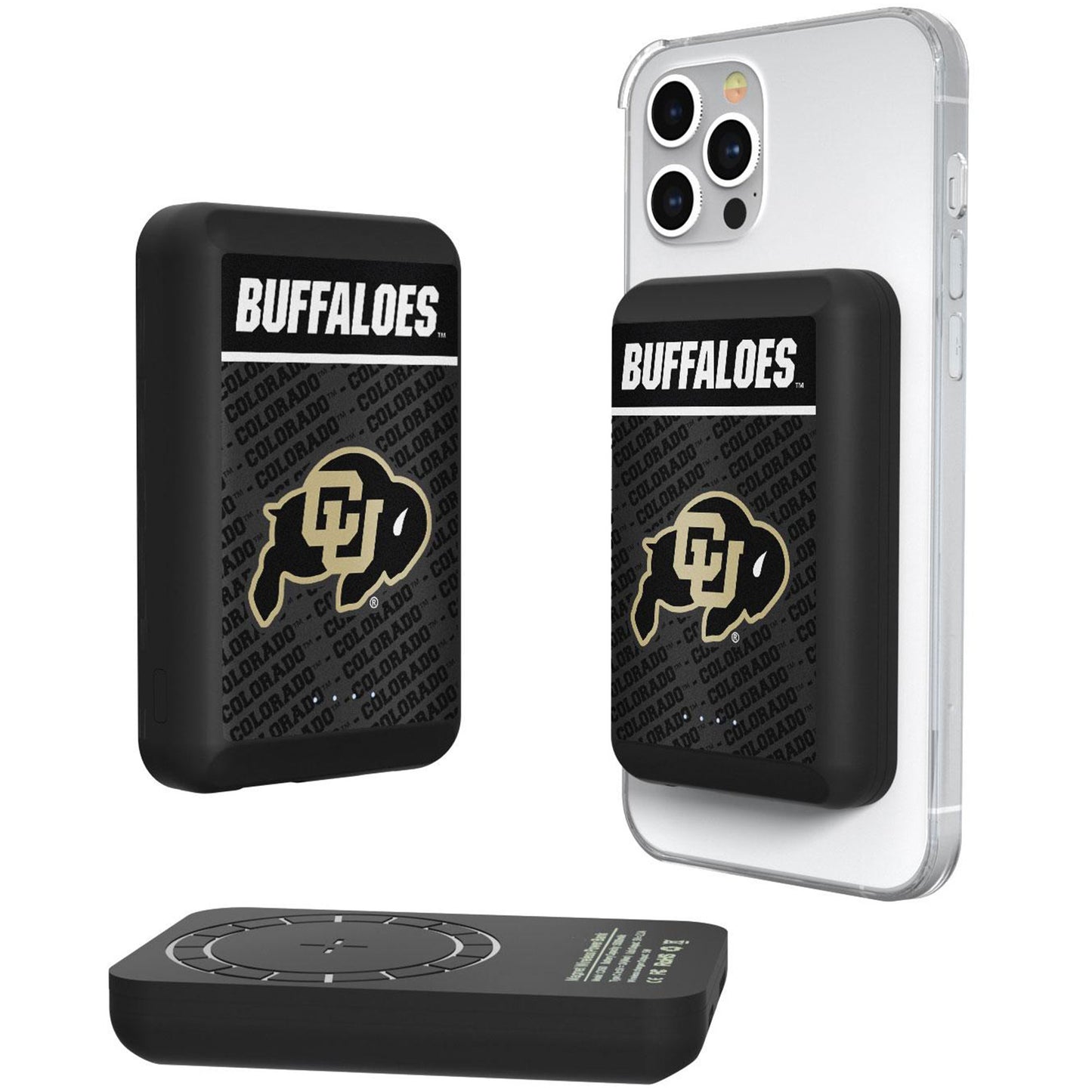 Keyscaper Black Colorado Buffaloes 5000mAh Wireless Magnetic Power Bank
