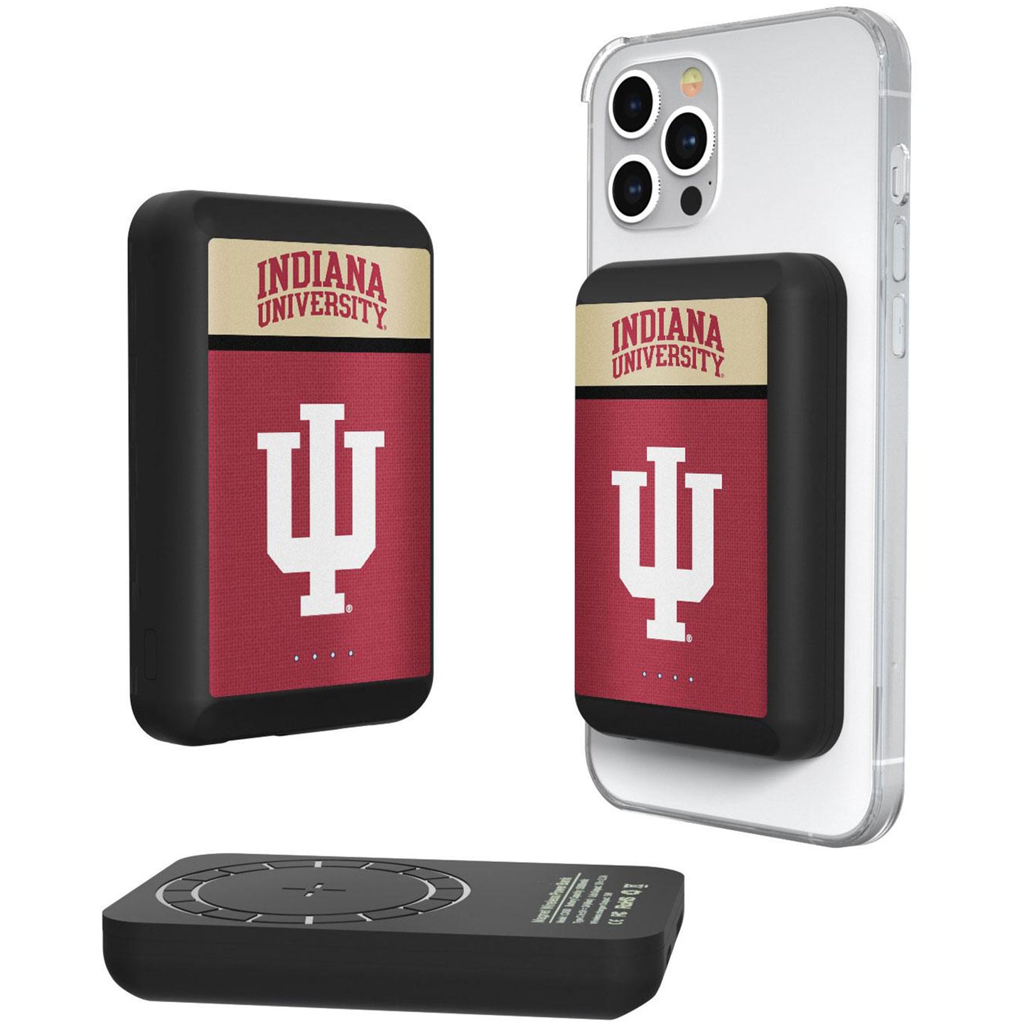 Keyscaper Black Indiana Hoosiers 5000mAh Wireless Magnetic Power Bank