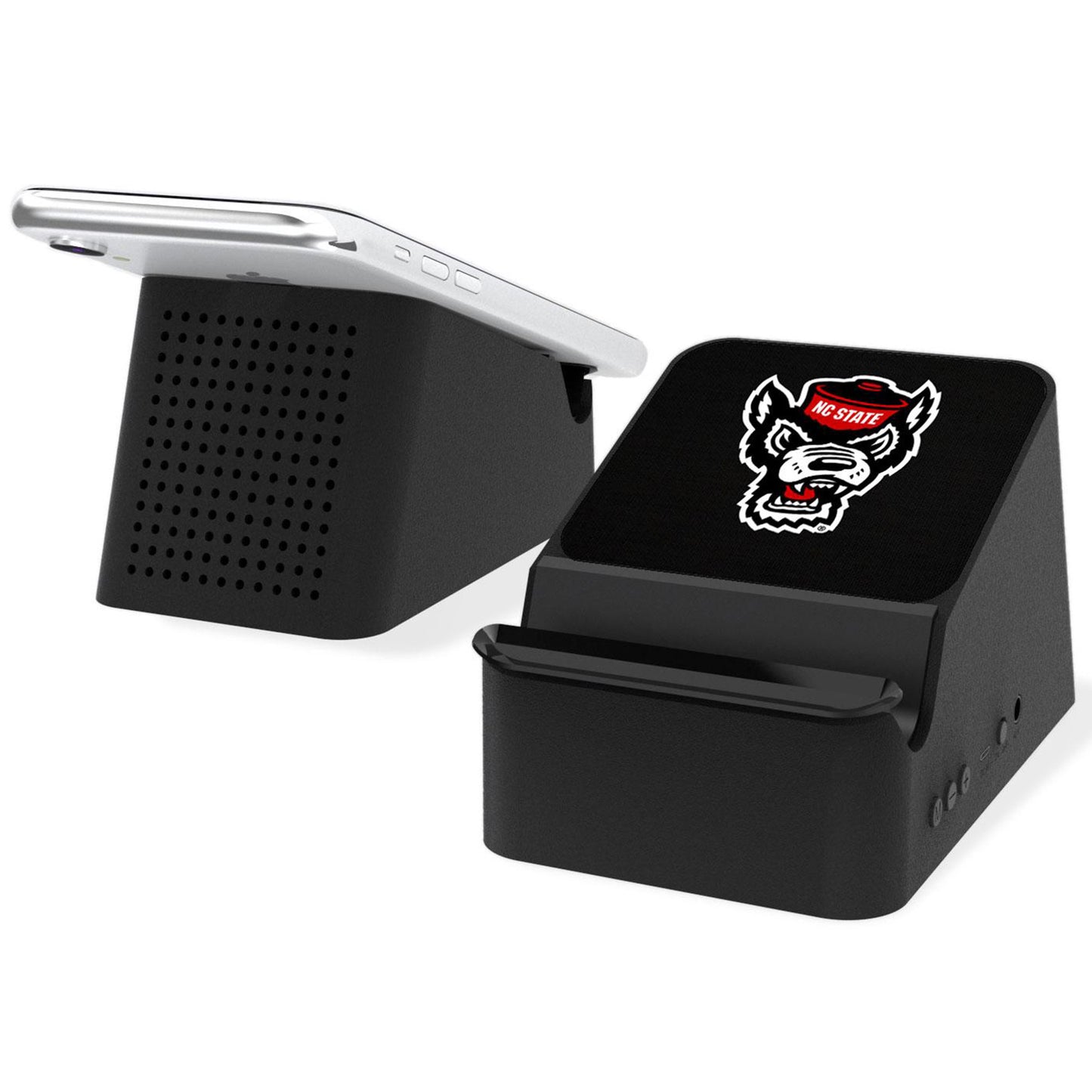 Keyscaper Black NC State Wolfpack Wireless Charging Station and Bluetooth Speaker