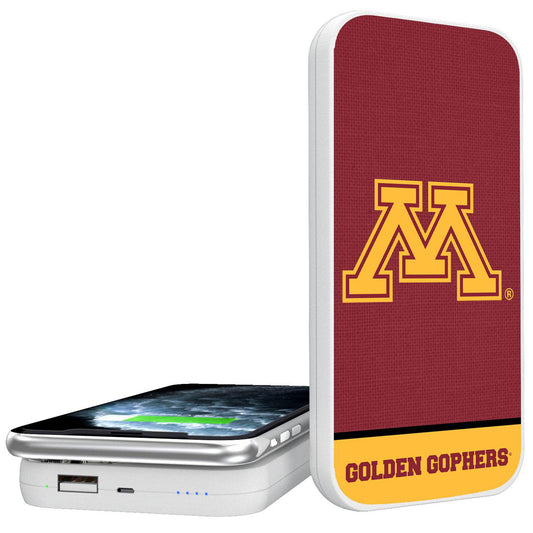 Keyscaper White Minnesota Golden Gophers 5000mAh Wireless Power Bank