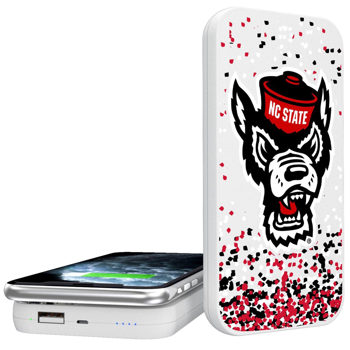 Keyscaper White NC State Wolfpack 5000mAh Wireless Power Bank